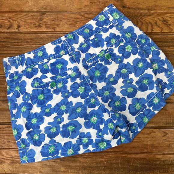 Women’s Lilly Pulitzer mid rise blue floral cotton shorts Y2K size 2 - Picture 7 of 7